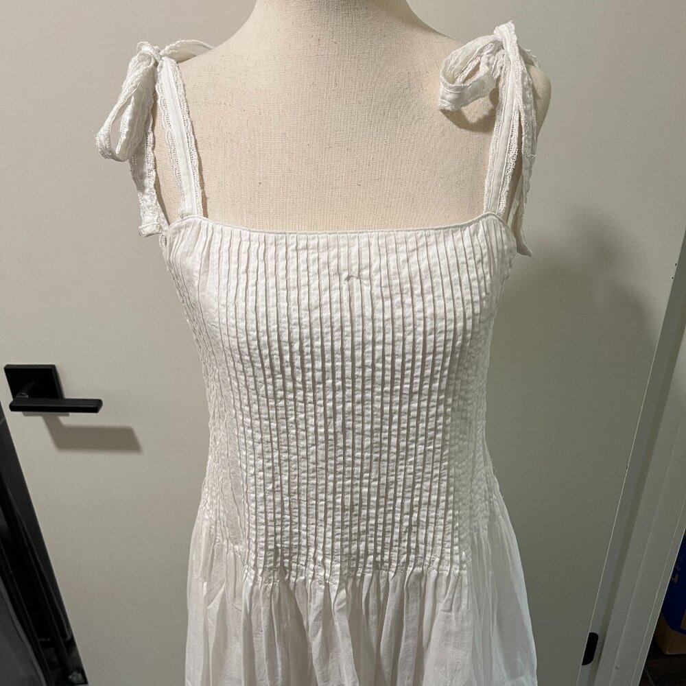 Zara Organic Cotton Pleated Mini Dress